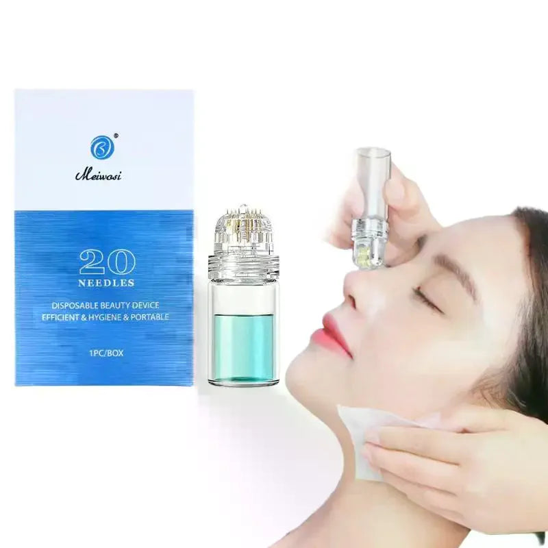 Gold Microneedle Derma Roller 0.25mm – 20-Needle Skin Stamp Microneedle Derma Roller QXL