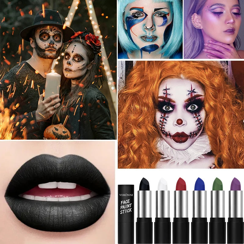 VERONNI 6-Color Face & Body Paint Stick | Halloween Cosplay Face & Body Paint QXL