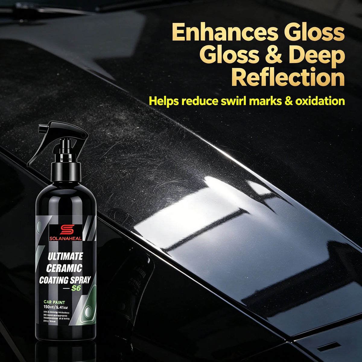 S6 150ml Ceramic Coating Spray | Car Paint Protector & Gloss Ceramic Coating Spray QXL