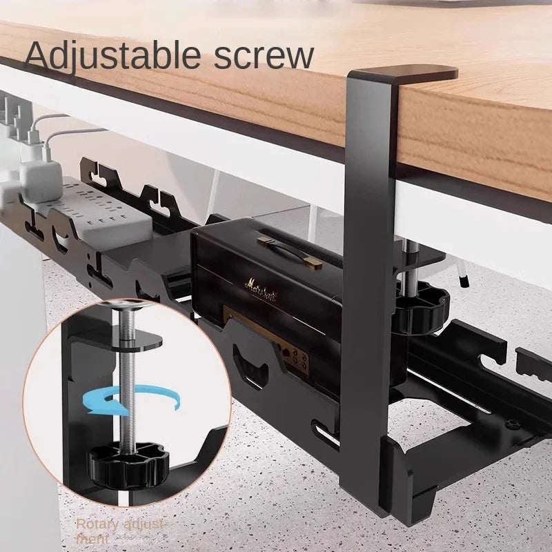 Telescopic Under-Desk Cable Management Tray | Metal Wire Rack Cable Management Tray QXL
