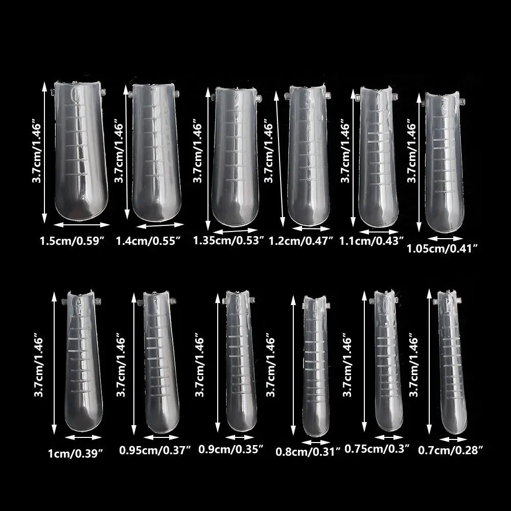60-Pack Dual Form Nail Extension Molds | UV Acrylic Gel Tips Nail Extension Molds QXL