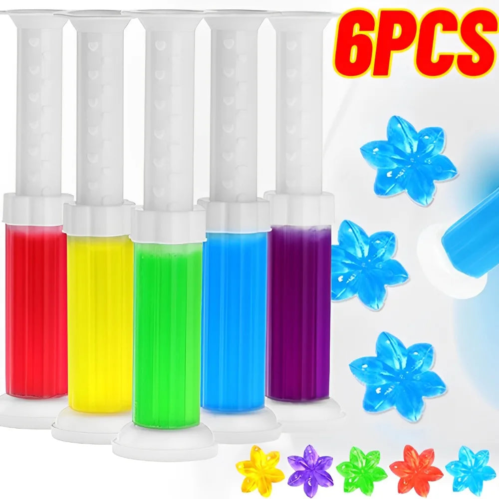 Flower Toilet Cleaning Gel | Antibacterial & Fragrance 6-Pack Toilet Cleaning Gel QXL 6pcs random color