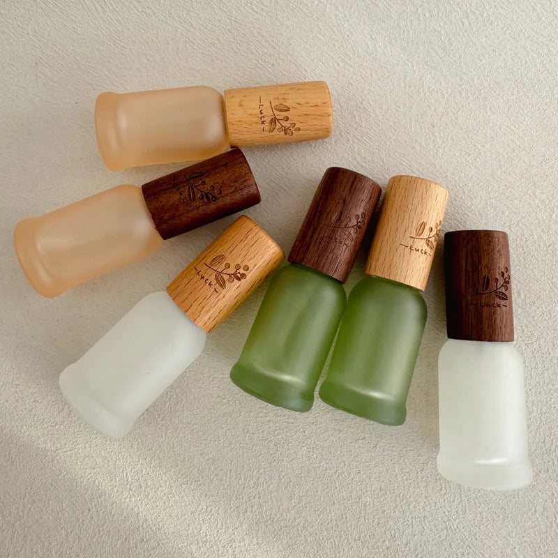 9ml Glass Perfume Atomizer & Roll-On Bottle | Wood Lid Perfume Atomizer Bottle QXL