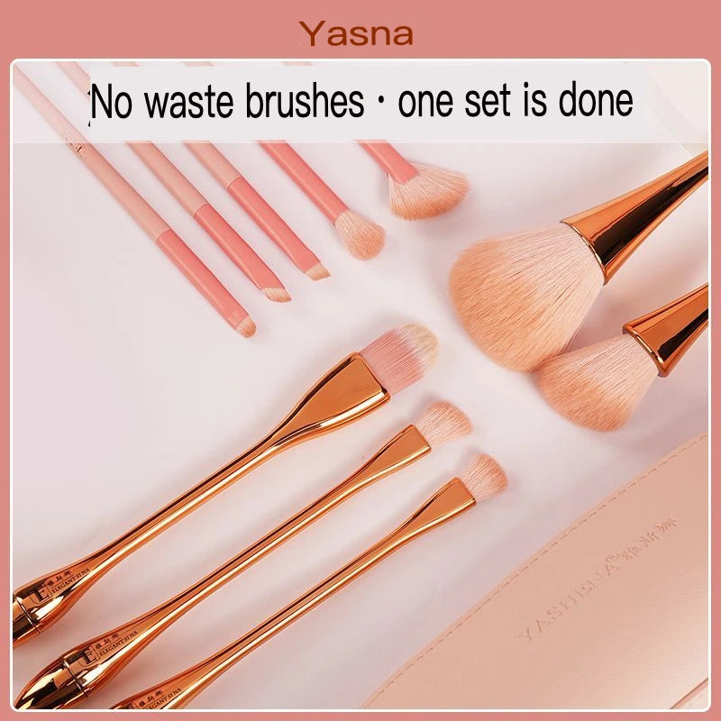 10-Pc Goat Hair Makeup Brush Set | Ultra-Soft Gift Box Makeup Brush Set QXL