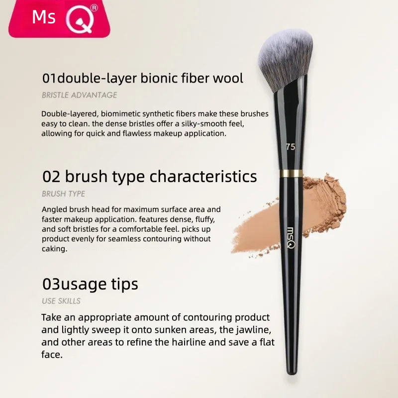 MSQ No.75 Oblique Contour Brush – Blush & Highlight Tool Contour Makeup Brush QXL