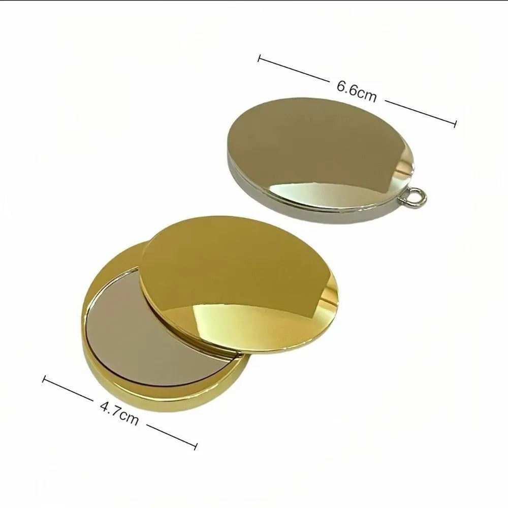 Foldable Double-Sided Metal Compact Makeup Mirror | Travel Compact Makeup Mirror QXL