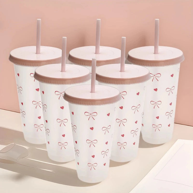 Kawaii Tumbler with Straw | Cute Bowknot BPA-Free Plastic Cup Kawaii Tumbler QXL
