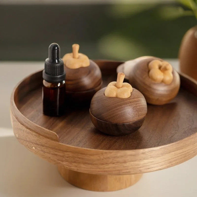 Black Walnut Wood Ball Car Essential Oil Diffuser | 6×7cm Wood Essential Oil Diffuser QXL