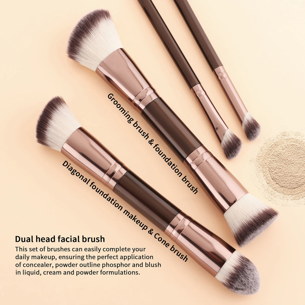Ronshadow 4-Pc Double-Ended Makeup Brush Set | Face & Eye Makeup Brush Set QXL