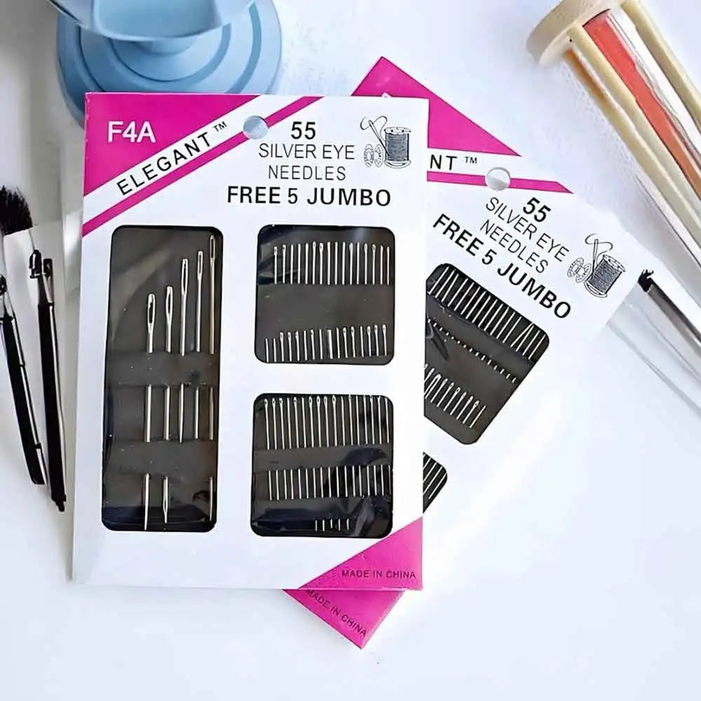 55-Piece Big Eye Stainless Steel Hand Sewing Needles Set Hand Sewing Needles QXL
