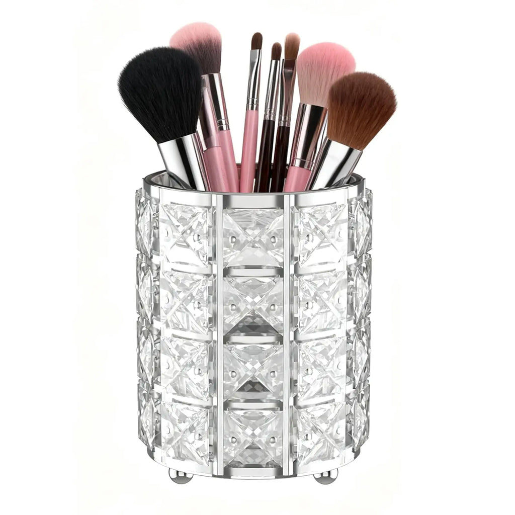 Crystal Bling Makeup Brush Holder | Elegant Vanity Organizer Makeup Brush Holder QXL