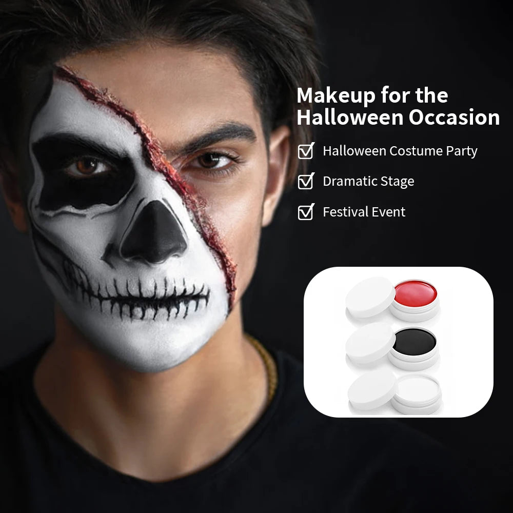 Black White Red Oil-Based Face & Body Paint Palette 30g Face & Body Paint QXL
