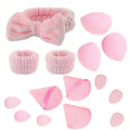 15-Piece Makeup Starter Set | Headband, Wristband & Puffs Makeup Starter Set QXL Pink