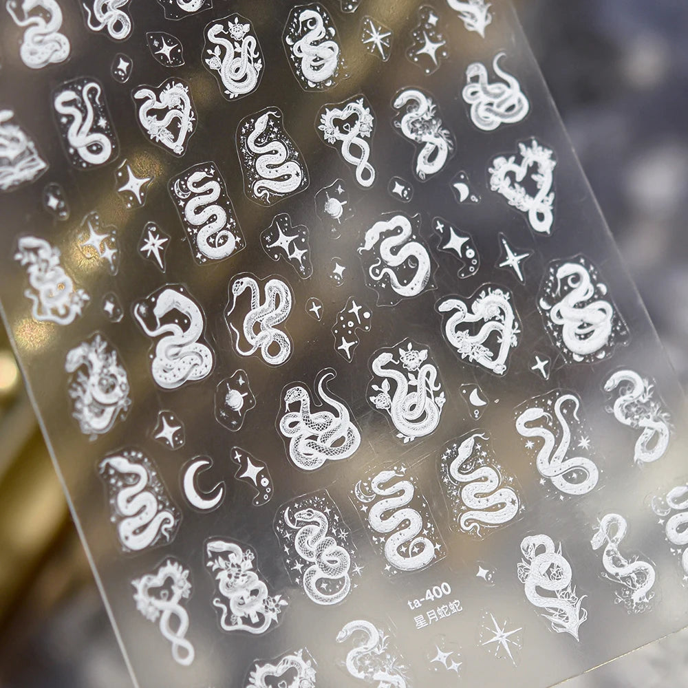5D Snake & Star Nail Art Stickers | Self-Adhesive Decals Nail Art Stickers QXL