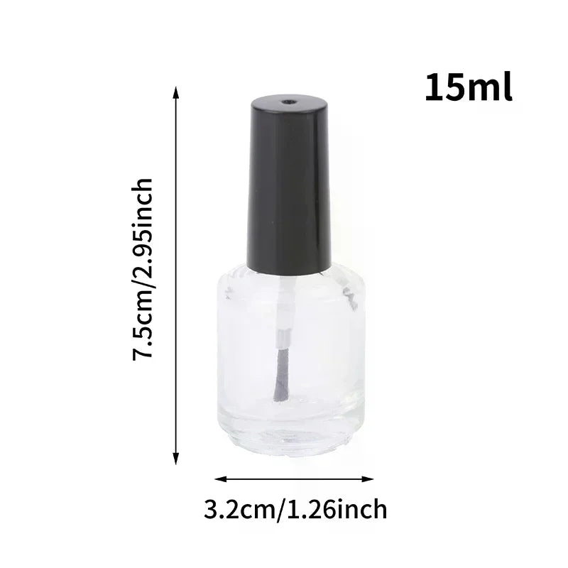 15ml Empty Glass Nail Polish Bottle with Lid & Brush Nail Polish Bottle QXL