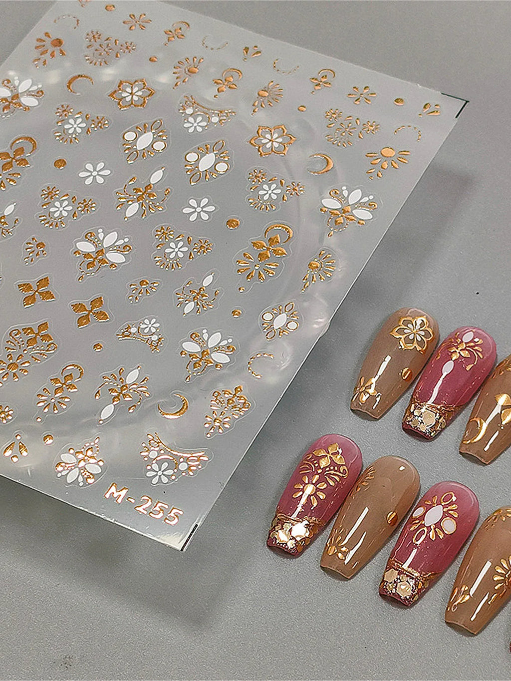5D Hot Stamping Nail Stickers – Flowers, Stars & Animals Nail Art Stickers QXL