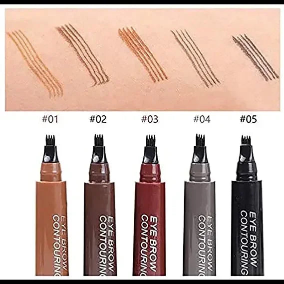 2-Pack 4-Fork Tip Waterproof Liquid Eyebrow Pen | Natural Brows Liquid Eyebrow Pen QXL