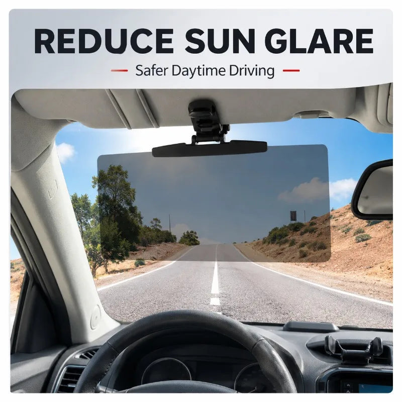 Clip-On Car Sunshade Visor | HD Anti-Glare Tinted PVC Panel Car Sun Visor QXL