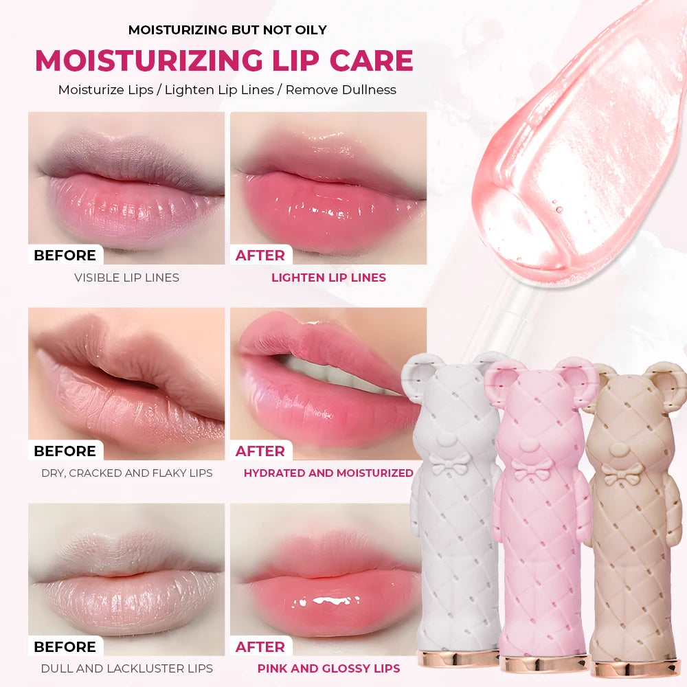 Beauty Glazed Bear Moisturizing Lipstick | Nourishing Lip Balm Moisturizing Lipstick QXL