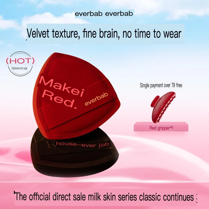 Velvet Cushion Powder Puff for Foundation | 2-Pack Misty Rose Makeup Powder Puff QXL