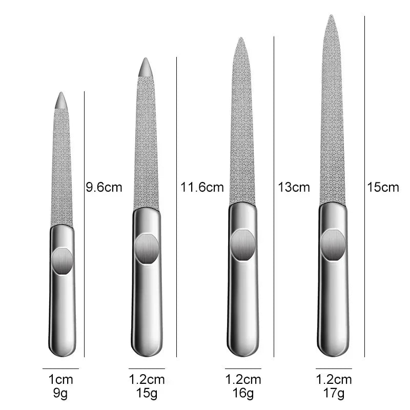 Double-Sided Stainless Steel Nail File | Manicure & Pedicure Metal Nail File QXL