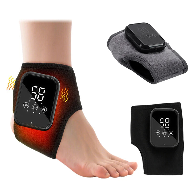 3-in-1 Heated Foot & Ankle Wrap | Vibration & Compression Foot Wrap Massager QXL