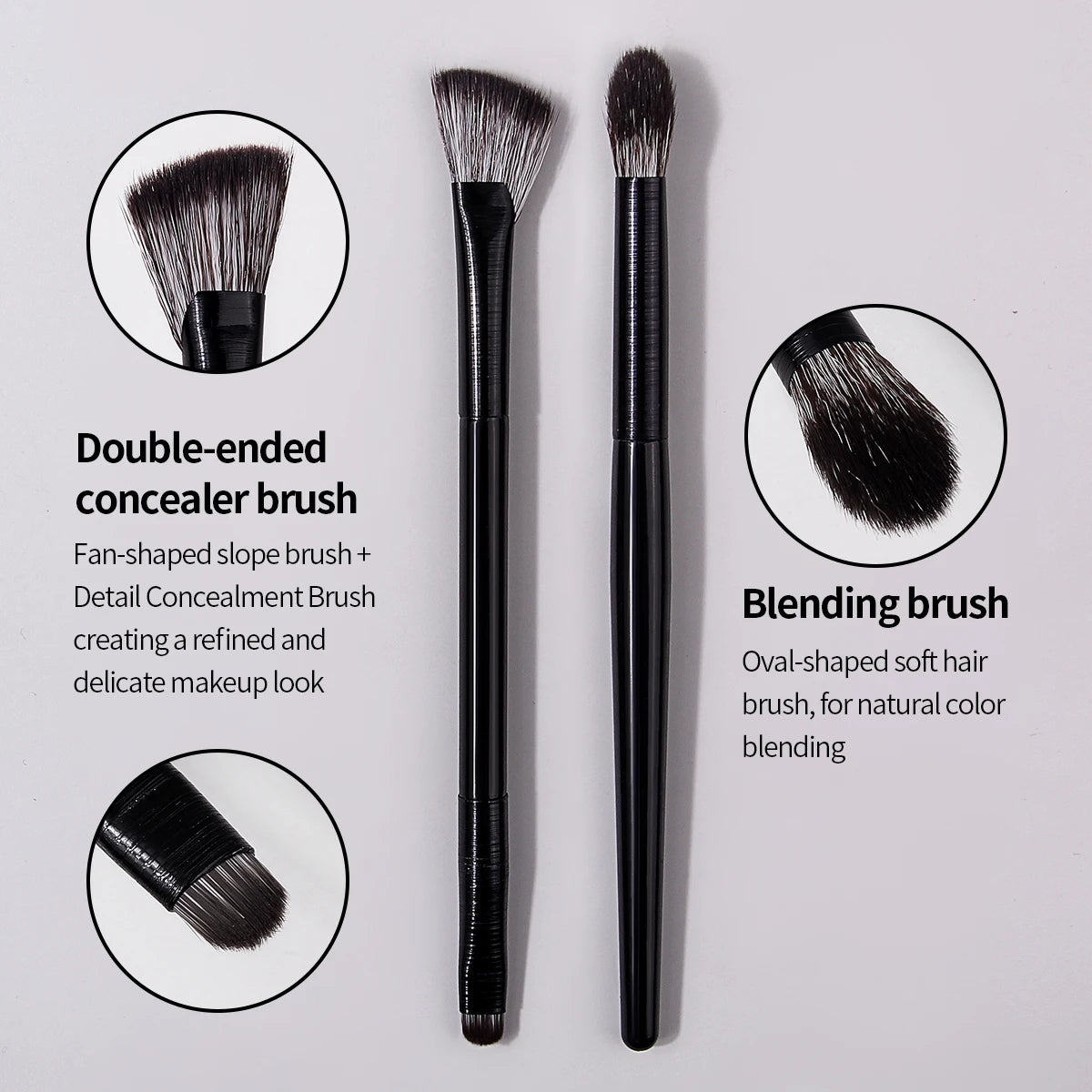 2-Pack Dual-End Concealer & Eyeshadow Blending Brush Set Makeup Brush Set QXL