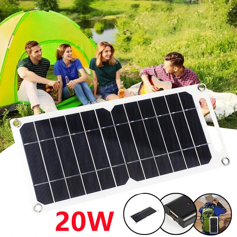 20W Monocrystalline USB Solar Panel | Portable Camping Charger Portable Solar Charger QXL Default Title