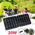 20W Monocrystalline USB Solar Panel | Portable Camping Charger Portable Solar Charger QXL Default Title