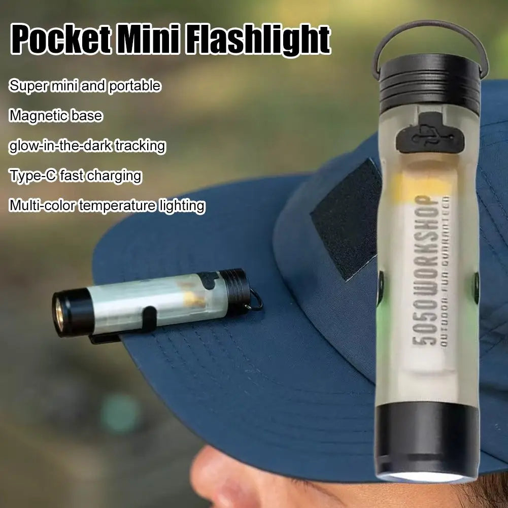 Mini Keychain Flashlight | Dual-Light USB-C Rechargeable EDC Mini Keychain Flashlight QXL