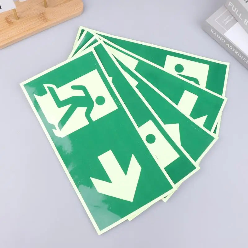 Photoluminescent Exit Sign Wall Decal | Glow-in-Dark Sticker Safety Wall Decal QXL