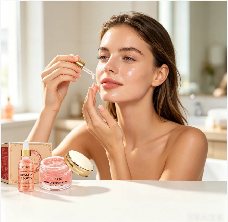 Dragon Blood Collagen Cream & Essence Set | Radiant Glow Face Cream Set QXL