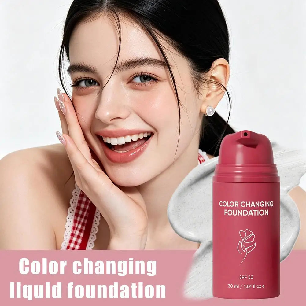 Korean Color-Changing Foundation SPF50 | 30ml Oil Control Cream Color-Changing Foundation QXL
