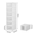 6-Layer Stackable Transparent Shoe Storage Box Organizer Shoe Storage Organizer QXL E WHITE-6 Layers 1