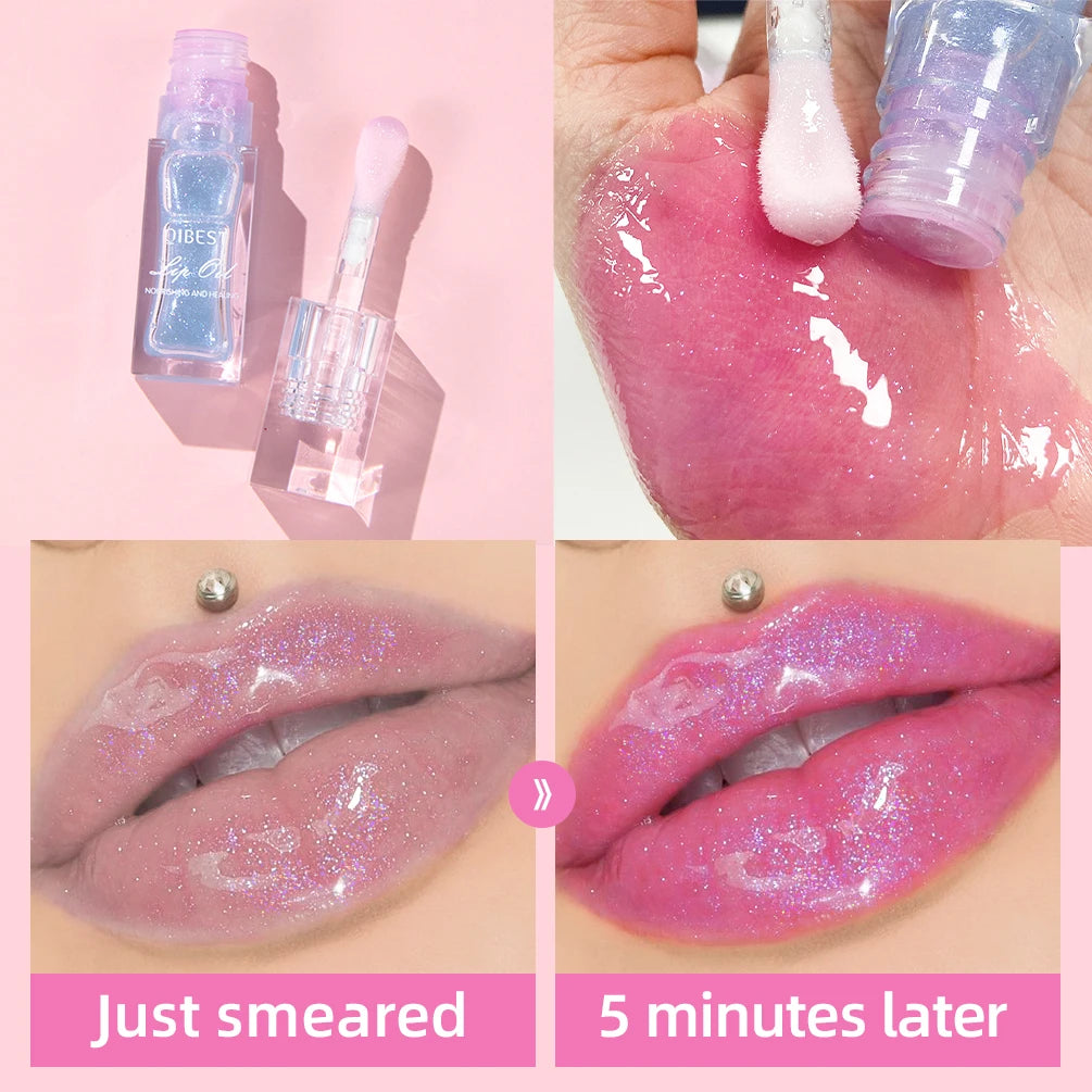 QiBest Color-Changing Lip Oil Gloss | Pearlescent Moisturizing Lip Oil Gloss QXL
