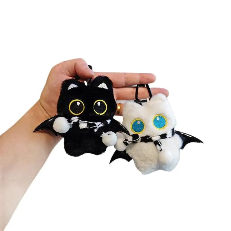 Black Cat Plush Keychain | Cartoon Kitten Pendant & Gift Plush Keychain QXL