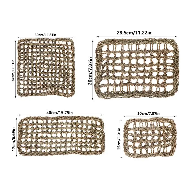 Reptile Hammock Climbing Mat | Seaweed Rope Gecko Cage Bed Reptile Habitat Accessory QXL
