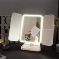 Trifold LED Makeup Mirror with Lights | Cosmomiro Vanity LED Makeup Mirror QXL white-smaller-2X-2X
