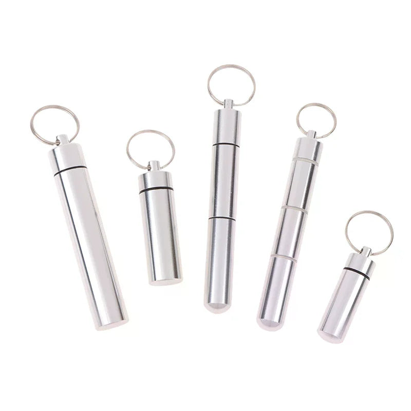Waterproof Aluminum Keychain Pill Case | Travel Medicine Holder Keychain Pill Case QXL