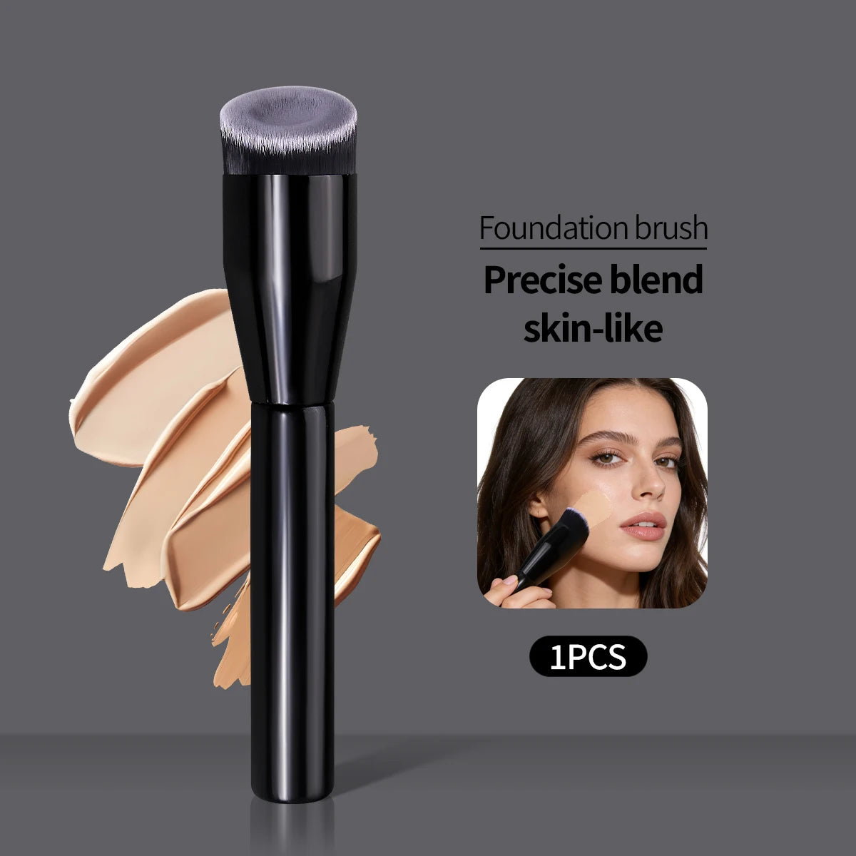 KOSSHOW Angled Foundation Brush – Wooden Handle, Nylon Foundation Makeup Brush QXL