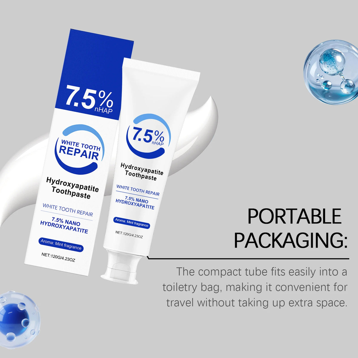 Hydroxyapatite Whitening Toothpaste | Mint Fresh 120g Whitening Toothpaste QXL