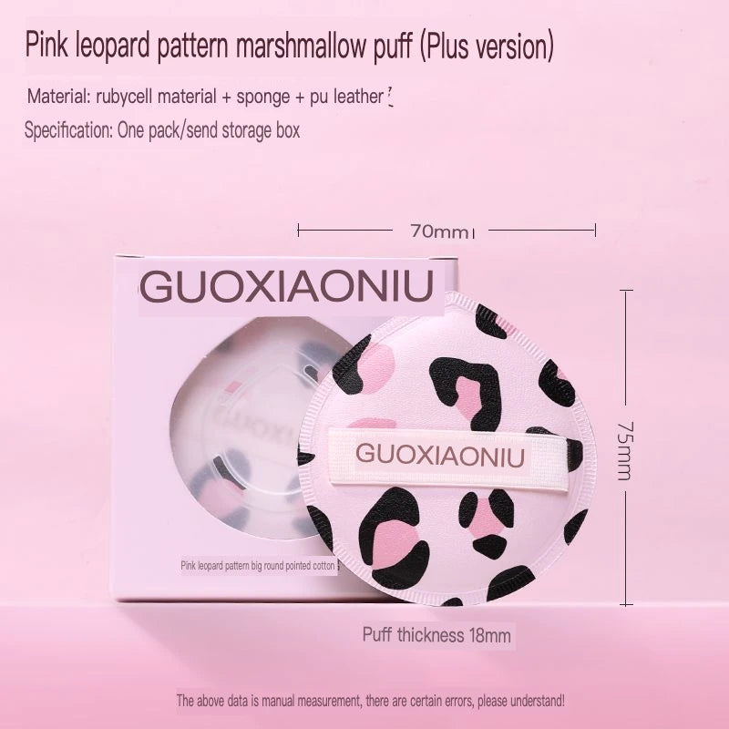 Pink Leopard Cotton Candy Powder Puff & Foundation Tool Makeup Powder Puff QXL One pack of leopard