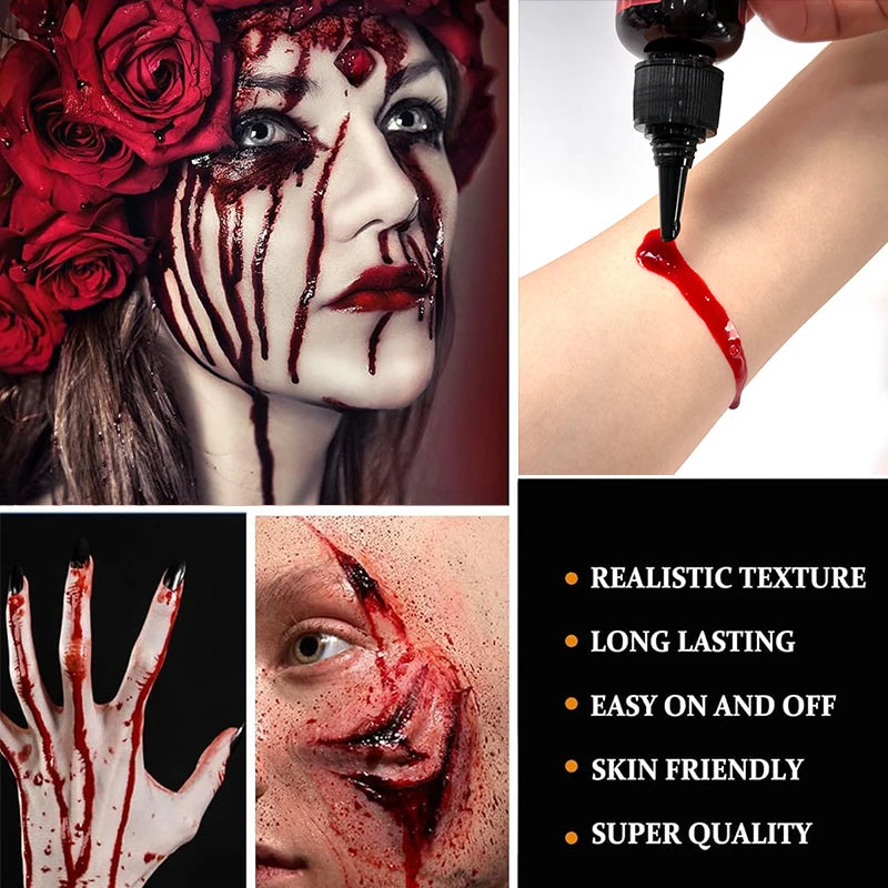 VERONNI Halloween Fake Blood Spray 50ml | SFX Costume Makeup Fake Blood Spray QXL