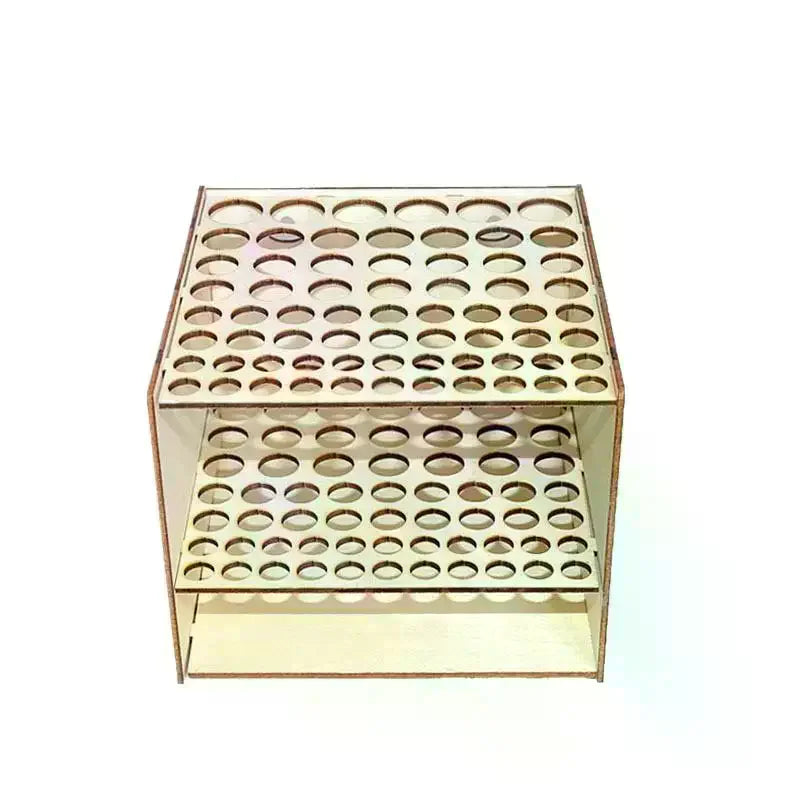 67-Slot Double-Layer Wooden Brush & Pencil Desk Organizer Wooden Brush Holder QXL