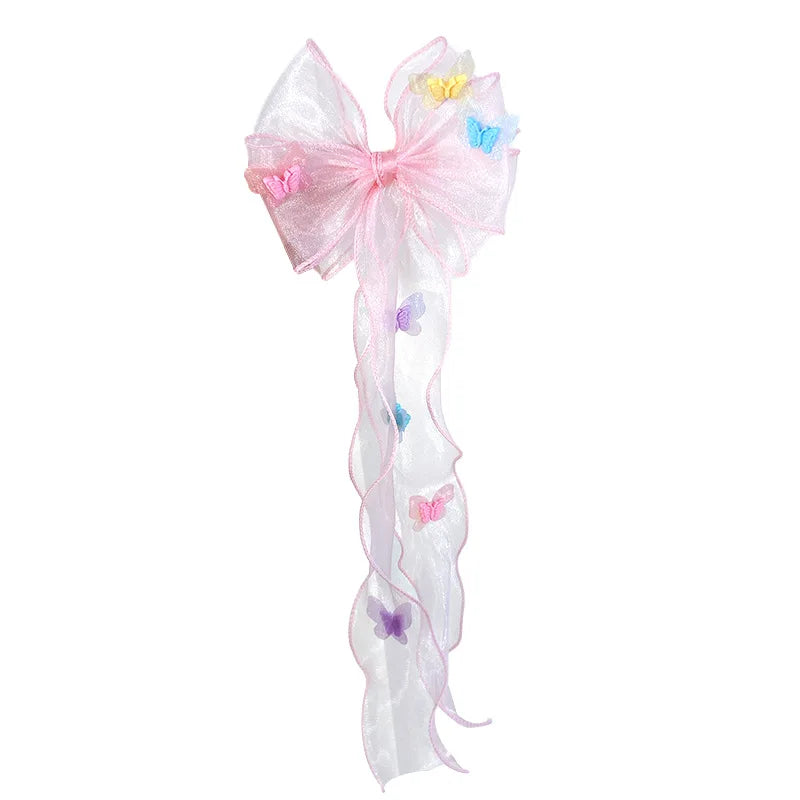 Chiffon Bow Mesh Butterfly Hair Clip for Girls & Women Bow Hair Clip QXL