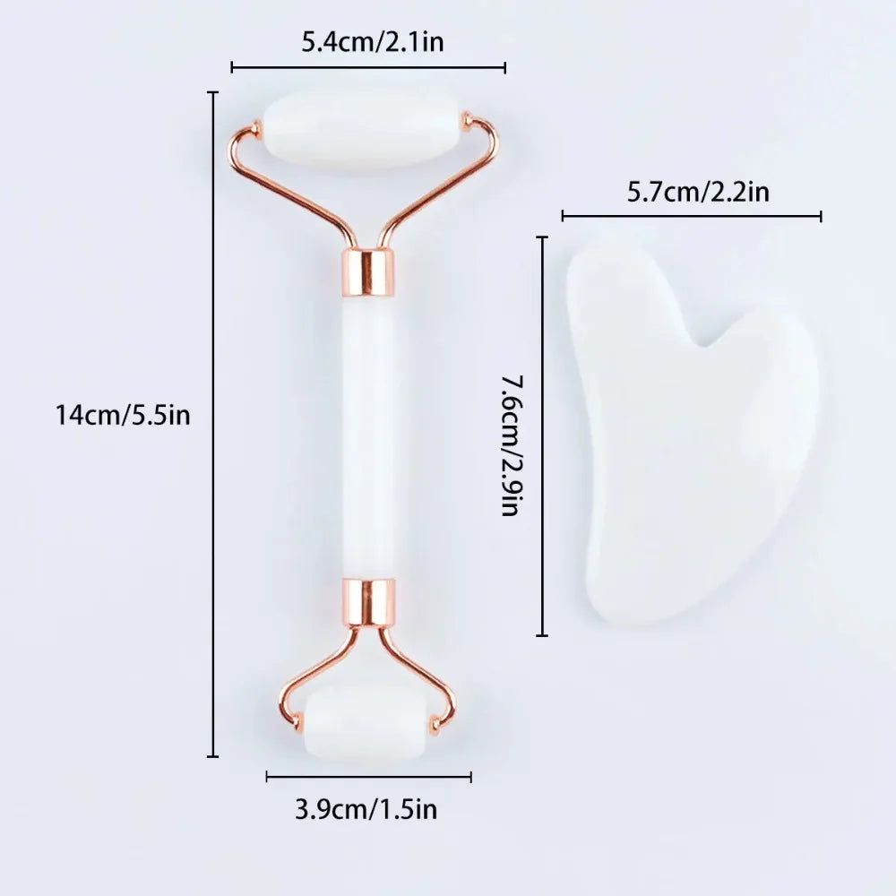 Resin Face Roller & Gua Sha Board Set | Facial Massage Tool Face Roller Set QXL
