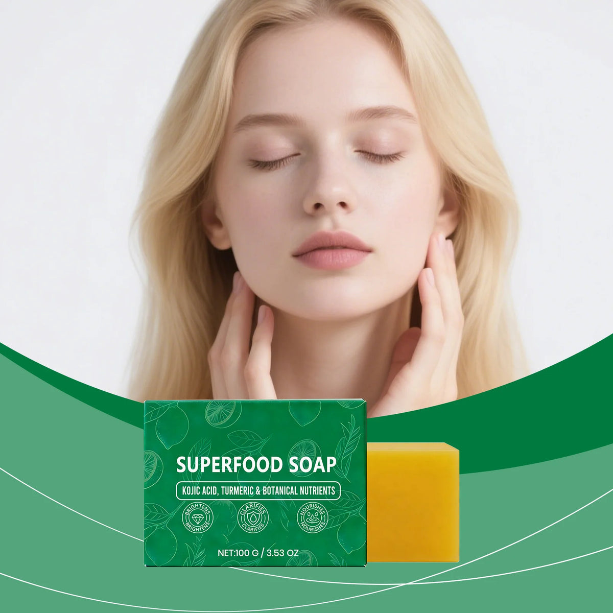 Natural Superfood Facial Soap – Brightening & Deep Cleansing Facial Cleansing Soap QXL