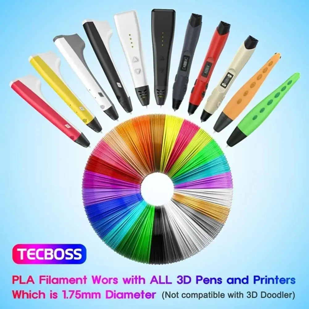 20-Color PLA Filament Refill for 3D Pen – 3M per Color 3D Pen Filament QXL
