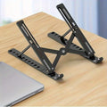 Portable Laptop Stand | 10-Level Folding Notebook Holder Laptop Stand QXL black
