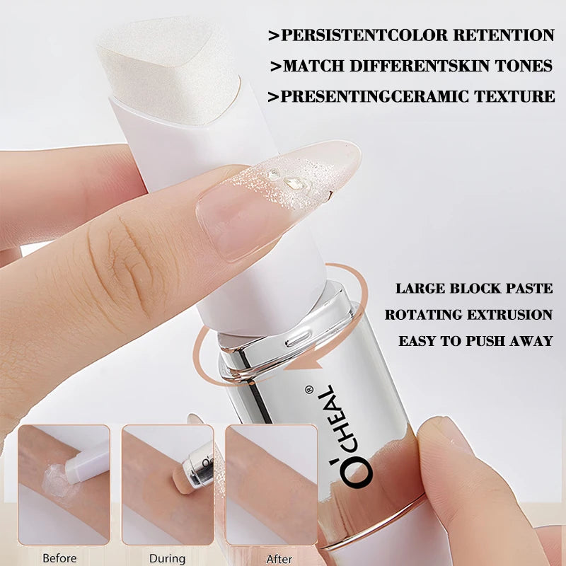 2-in-1 Color-Changing Foundation & Concealer Stick | Triangle Foundation Concealer Stick QXL